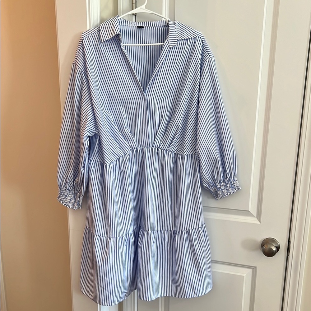 SHEIN Blue and White Striped Dress